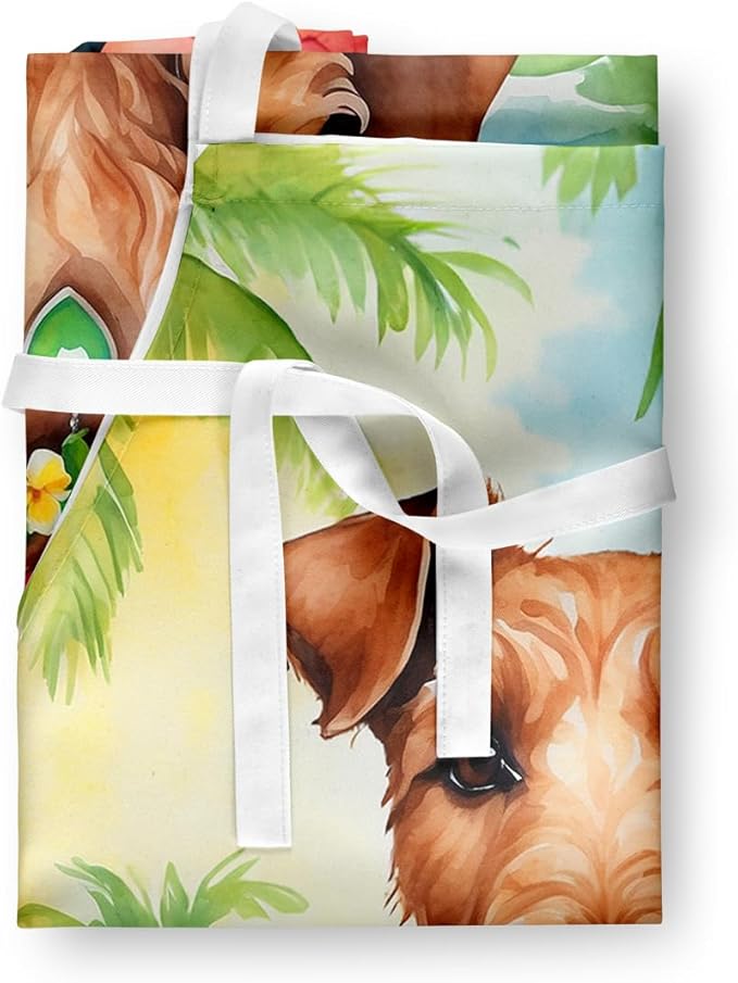 Caroline's Treasures Irish Terrier Luau Apron Cooking Kitchen Server Baking Crafts Gardening for Adult Women Men, Unisex, Large, Multicolor