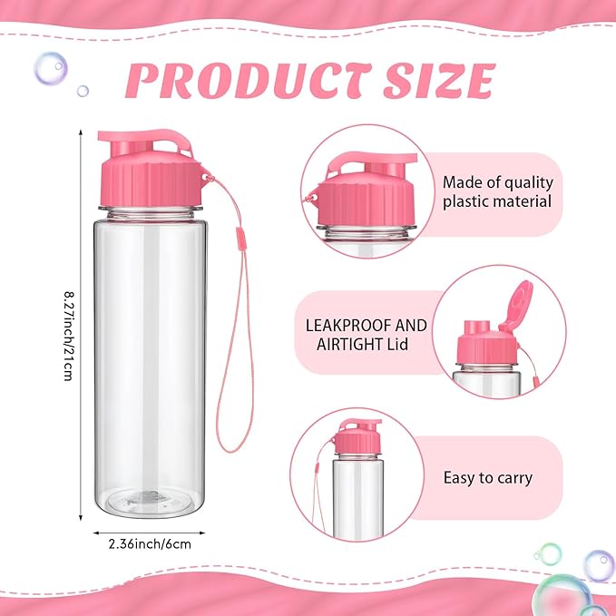Mifoci 20 Pieces Water Bottle Bulk 17 oz Plastic Water Bottles Bulk Gym Sports Adults Reusable Large Bottles with Leak Proof Flip Top for Party Outdoor (Rose Red)