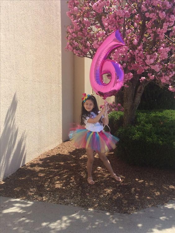 Hot Pink Number Six Balloon Balloons, Happy Birthday Decoration for 6th, 40 Inch Six Number Balloons for 6, 16, 26, 60, 2026 Wedding Anniversaries Singles Party, 2026 New Years Eve Party