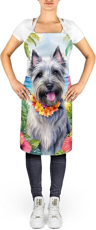 Caroline's Treasures Skye Terrier Luau Apron Cooking Kitchen Server Baking Crafts Gardening for Adult Women Men, Unisex, Large, Multicolor