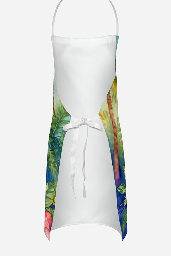 Caroline's Treasures White Boxer Luau Apron Cooking Kitchen Server Baking Crafts Gardening for Adult Women Men, Unisex, Large, Multicolor