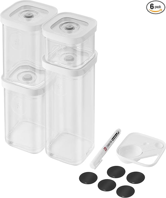 ZWILLING Fresh & Save Cube Box Set, 6-pc, Plastic, Airtight Dry Food Storage Container, Small Cube Set
