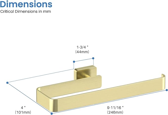 KIBI Blaze 10-Inch Bathroom Towel Bar – Solid Brass, Wall Mounted Hand Towel Holder, Sleek Modern Design, Rust-Resistant, Perfect for Bathroom, Vanity & Kitchen Sink Area (Brushed Gold) (KBA16)