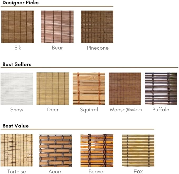 CHICOLOGY Bamboo Roman Shade, Cordless Light Filtering Woven Wood Window Treatment for Living Room, Dining Room, Kitchen & Office, Natural Bamboo Blinds for Boho Coastal Decor, Pinecone, 23"W x 64"H