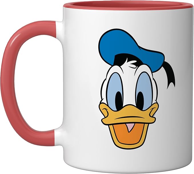 Disney Donald Duck Three Caballeros Trip Matching Big Face Ceramic Mug, Red/White