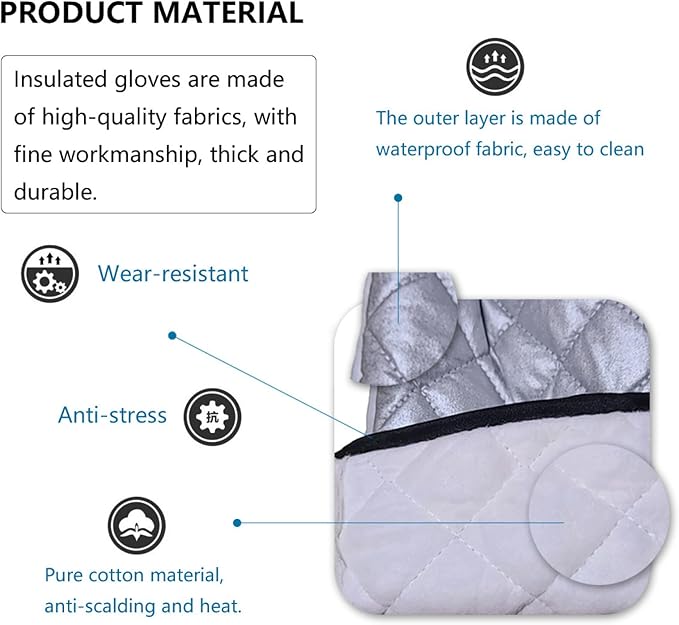 Oven Mitts Watercolor Flowers Heat Resistant Wear-resistant Easy Clean Grill Gloves with Thick Cotton Liner for Grilling Cooking Baking 2PCS