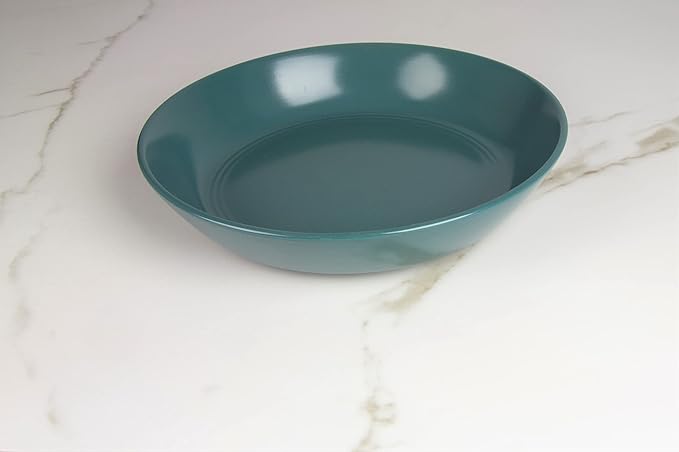 Double Line 9.5"/36 oz Dinner Bowl, Set of 2, Emerald Green