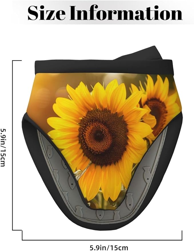 1 Pcs Mini Silicone Oven Mitts Autumn Sunflowers Heat Resistant Grilling Gloves with Hanging Loop, Fall Floral Little Kitchen Mittens for Cooking Baking BBQ
