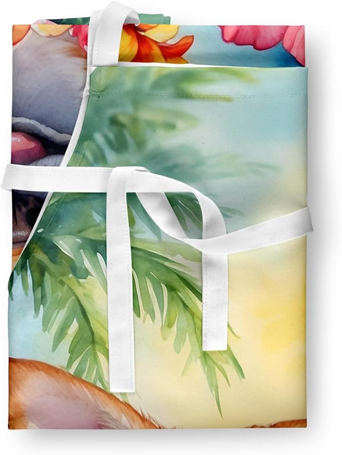 Caroline's Treasures Chihuahua Luau Apron Cooking Kitchen Server Baking Crafts Gardening for Adult Women Men, Unisex, Large, Multicolor