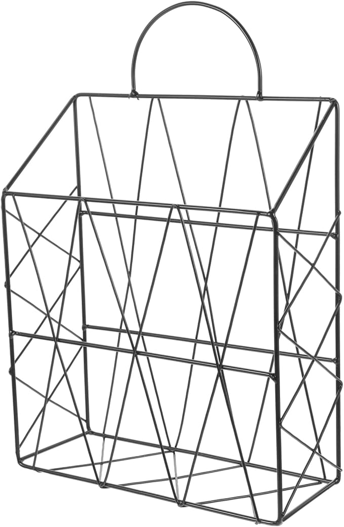 Hanging Wall Files Magazine Holder Decorative Wire Mounted Storage Baskets for Organizing Magazines Books Newspapers Office Home Bedroom Living Room
