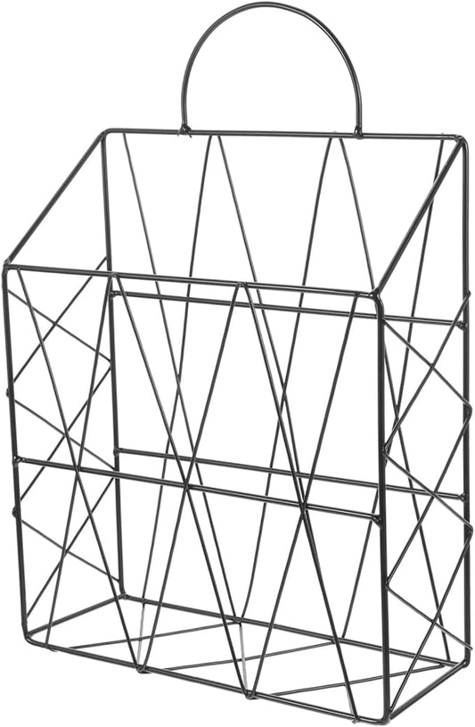 Hanging Wall Files Magazine Holder Decorative Wire Mounted Storage Baskets for Organizing Magazines Books Newspapers Office Home Bedroom Living Room