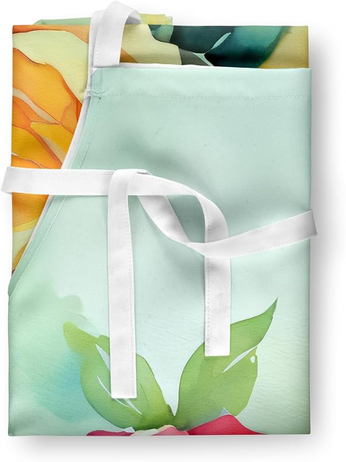Caroline's Treasures Roses in Watercolor Apron Cooking Kitchen Server Baking Crafts Gardening for Adult Women Men, Unisex, Large, Multicolor