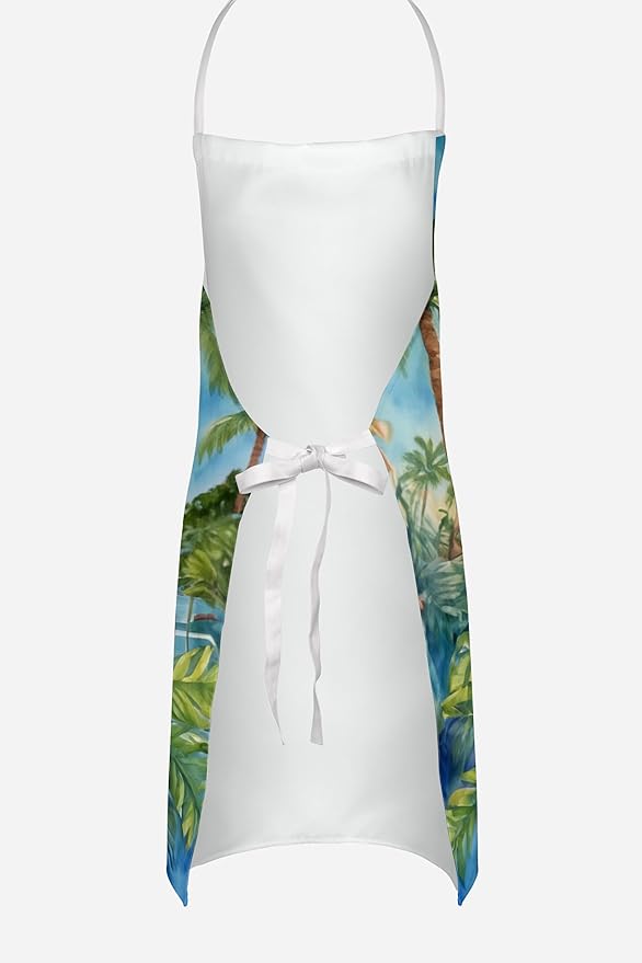 Caroline's Treasures Boston Terrier Luau Apron Cooking Kitchen Server Baking Crafts Gardening for Adult Women Men, Unisex, Large, Multicolor