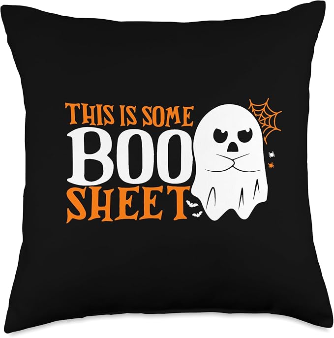 Groovy Halloween Boo Ghost Costume This is Some Boo Sheet Throw Pillow