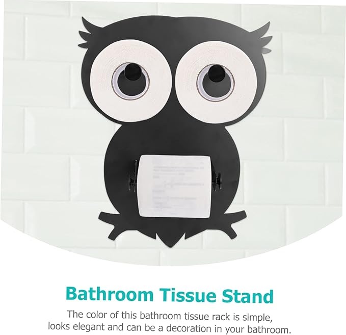 LIFKOME Paper Towel Wall Mount Holder Owl Design Bathroom Tissue Stand Kitchen Paper Storage Stands Easy Access