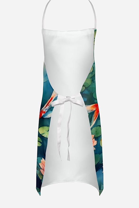 Caroline's Treasures Koi Fish Apron Cooking Kitchen Server Baking Crafts Gardening for Adult Women Men, Unisex, Large, Multicolor