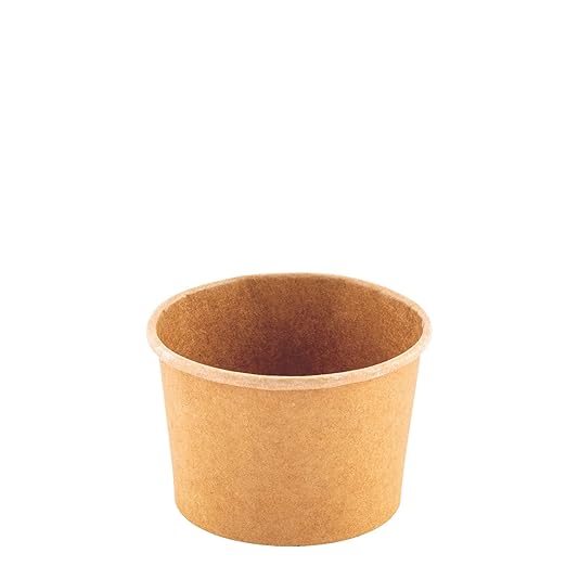 Coppetta 4 Ounce Dessert Cups, 50 Disposable Ice Cream Cups - Lids Sold Separately, Heavy-Duty, Kraft Paper Frozen Yogurt Bowls, For Hot And Cold Foods, Perfect For Gelato Or Mousse - Restaurantware