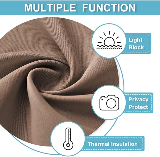 RYB HOME Classroom Door Window Cover, Blackout Shades for Classroom Windows and Doors Cover Lockdown Shades, Room Darkening Design Blocks Views, W 8 x L 36, 1 Panel, Mocha
