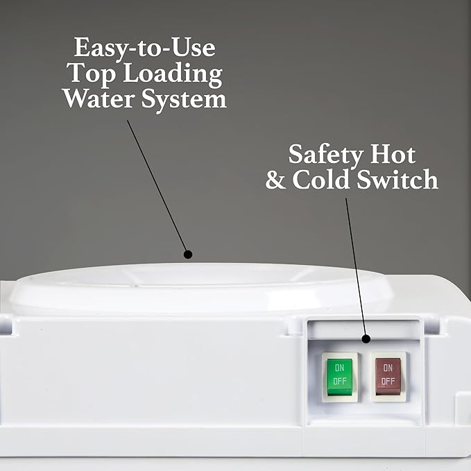 Igloo Top Loading Water Cooler with Removable Drip Tray & Energy-Saving Features- Water Tower with Hot & Cold Temperature Settings- Water Dispenser Fits 3 & 5-Gallon Jugs with Child Safety Lock- White