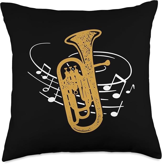 Brass Instrument Orchestra Musician Sheet Music Euphonium Throw Pillow
