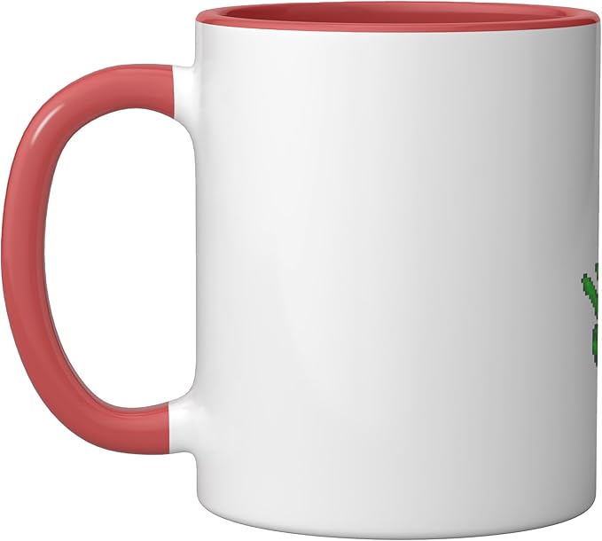 Art Alien Peace Sign UFO Ceramic Mug, Red/White