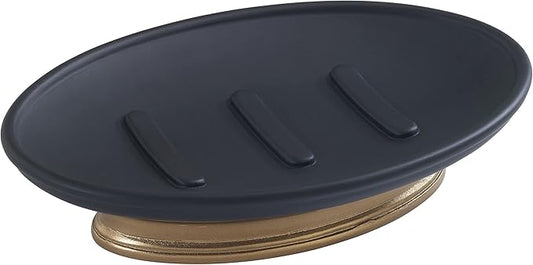 Avanti Linens - Soap Dish, Guest Bathroom Essentials, Countertop Bathroom Accessories, Modern Home Decor (Memphis Collection, Black)