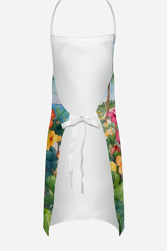 Caroline's Treasures Kuvasz Luau Apron Cooking Kitchen Server Baking Crafts Gardening for Adult Women Men, Unisex, Large, Multicolor