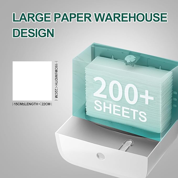 Paper Towel Dispenser Wall Mounted, Adhesive Commercial Paper Towel Dispenser - Wall-Mounted, Fits Multifold/Trifold/C-Fold Towels, Perfect for Bathrooms White