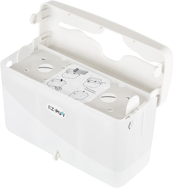 EZ-Pull Countertop SLIMFOLD Hand Towel Dispenser for Kitchen/Bathroom/Office/RV/Airbnb(Only Works with SLIMFOLD Paper), White 4600-EZ, EZbrnd 9" x 3.5" x 6"