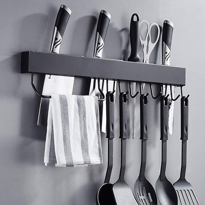 STAINLESS STEEL KITCHEN WALL MOUNTED KNIFE HOLDER STORAGE RACK FOR BATHROOM AND KITCHEN