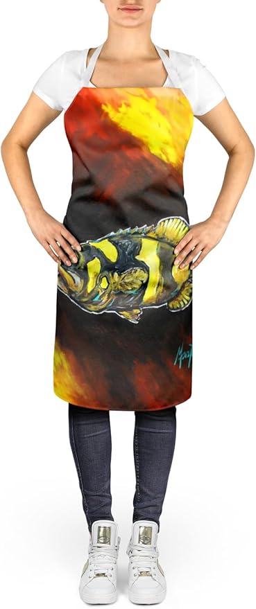 Caroline's Treasures Bumblebee Fish Apron Cooking Kitchen Server Baking Crafts Gardening for Adult Women Men, Unisex, Large, Multicolor