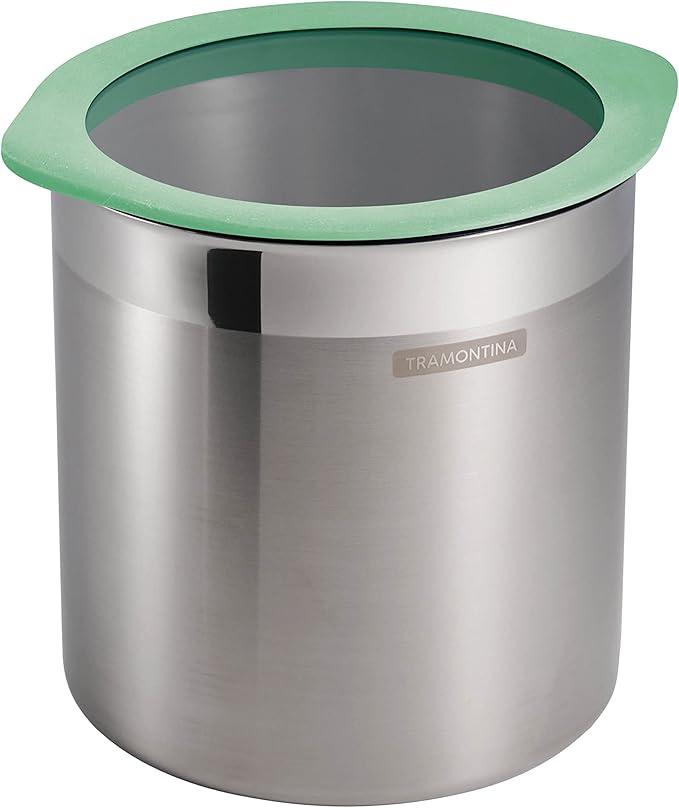 Tramontina 4-Piece Food Storage Containers with Silicone Lids, Stainless Steel Reusable Canister Set, Kitchen Pantry Organizer for Oats, Flour, Cereal, Sugar, Snacks (Mint Green)