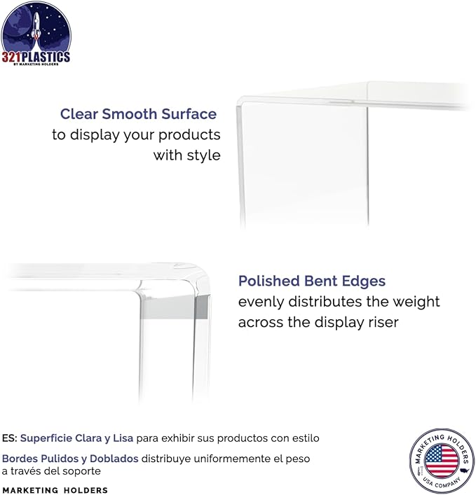 Marketing Holders Clear Acrylic Riser Square 5" Merchandise Display for Countertops in Retail Stores