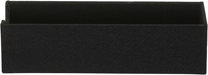 Household Essentials 2-Pack of Drawer Organizers, Sturdy Chipboard with Soft Polyester Cover, Handy and Fashionable Organization Solution, 3” H x 4” W x 12” D, Black Linen