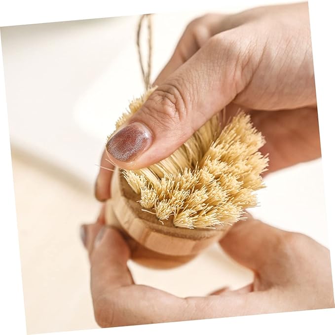 2pcs Pot and Dish Cleaning Brushes Natural Coconut Scrub Brush for Kitchen for Pots Pans Sinks and Fixtures Home Cleaning Tools