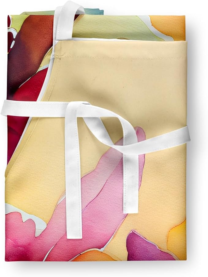 Caroline's Treasures Orchids in Watercolor Apron Cooking Kitchen Server Baking Crafts Gardening for Adult Women Men, Unisex, Large, Multicolor