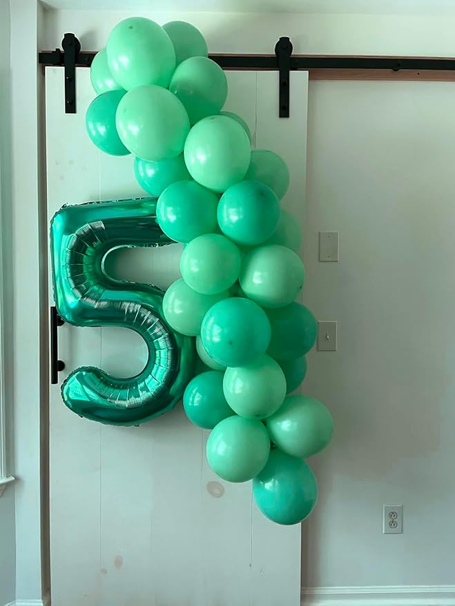 Numbers Balloon 3, 40 Inch Large Blue-green Balloon for Three Year Old Birthday Decor, 3 13 30 31 Birthday Party Decorations for Wedding Supplies