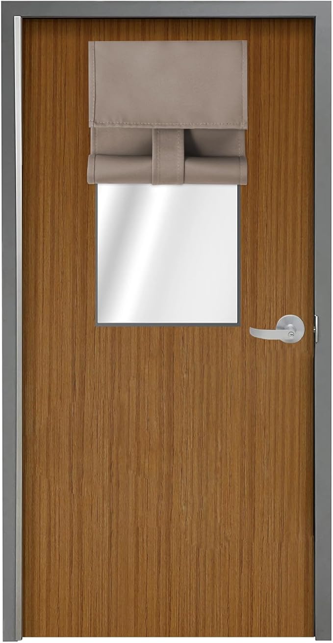 WdFour Classroom Door Window Cover, Blackout Shades for Windows and Doors, Privacy, Room Darkening Design Blocks Views, Lockdown. (10W x 30L Inches, 1 Panel, Mocha)