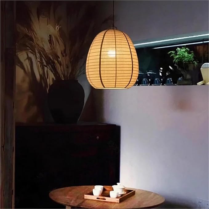 Japanese Retro White Fabric Pendant Light Living Dining Room Droplight Lighting Decor Bedroom Hanging Lamp,(D35cm)