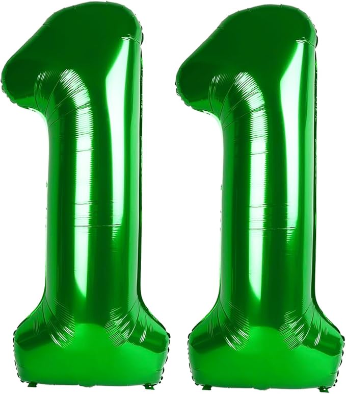 11 Balloon 40 Inch Dark Green Balloon for Birthday Decorations Boys Girls Baby Shower, Big Baloon for 11 Wedding Anniversaries Party