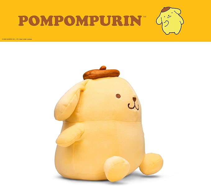 Pompompurin Weighted Cuddle Pillow – 3lb Soft Plush & Cozy Sanrio Pillow for Comfort, (Officially Licensed Product) By Franco Calm