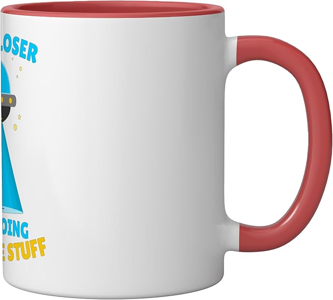 Get in, Loser We're Doing Bunghole Stuff Funny Alien Ceramic Mug, Red/White