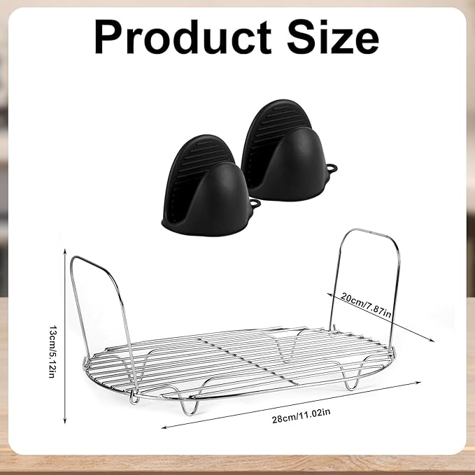 Steam and Roast Rack Compatible with Ninja Foodi Possible Cooker Pro 8.5 Qt MC1000 MC1001 MC1010 Series, Stainless Steel Possible Cooker Accessories for Slow Cooker Crock Pot