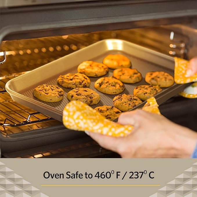 Glad Premium Nonstick Cookie Sheet – Heavy Duty Baking Pan with Raised Diamond Texture, Small