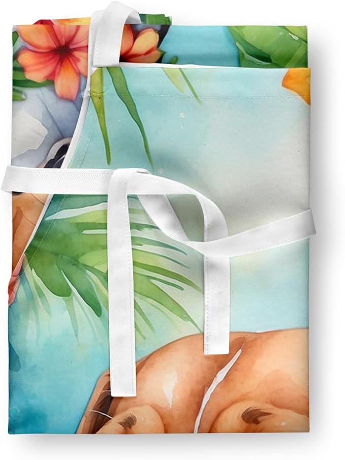 Caroline's Treasures Beagle Luau Apron Cooking Kitchen Server Baking Crafts Gardening for Adult Women Men, Unisex, Large, Multicolor
