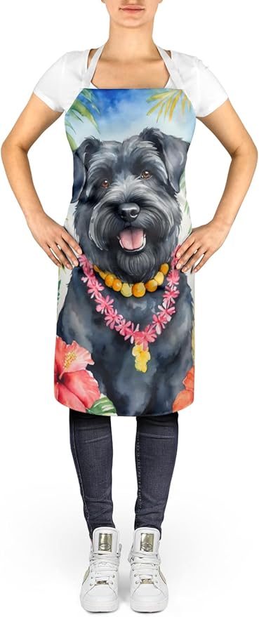 Caroline's Treasures Bouvier des Flandres Luau Apron Cooking Kitchen Server Baking Crafts Gardening for Adult Women Men, Unisex, Large, Multicolor