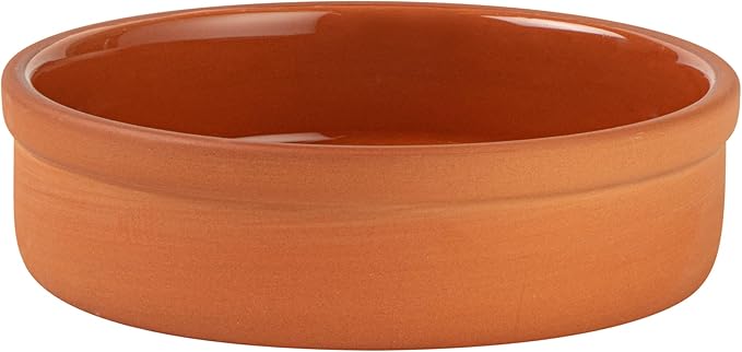 Restaurantware-Terra Tek 8.8 Ounce Terracotta Cazuelas, 2 Brown Glazed Clay Pots For Cooking - Oven-Ready, Microwavable, Terracotta Serving Pots, Dishwashable, For Cooking And Serving