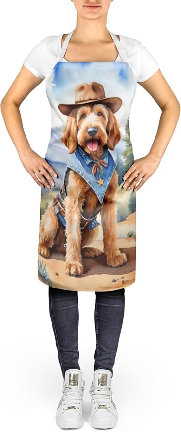 Caroline's Treasures Otterhound Cowboy Welcome Apron Cooking Kitchen Server Baking Crafts Gardening for Adult Women Men, Unisex, Large, Multicolor