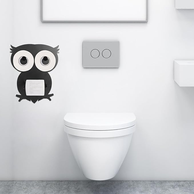 Ipetboom Owl Shaped Paper Towel Holder Tissue Stand Bathroom Storage Rack for Home Kitchen Office Elegant Decor Space-Saving Design Easy Access Tissue Organizer