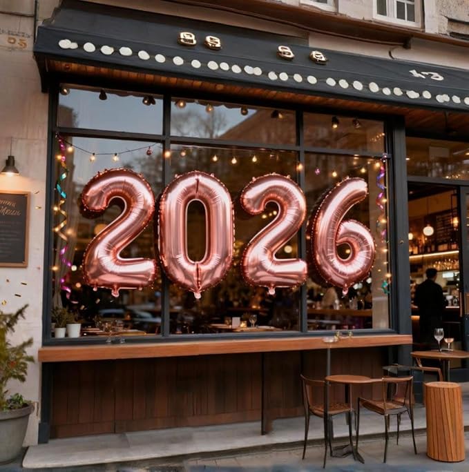Champagne Gold 2026 Balloons - 40 inch Number Balloon - Graduation Balloons for Class of 2026 Decorations - Congrats Grad Balloons for Graduation Decorations 2026 - Grad Party Decor Supplies